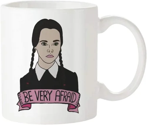 Vista 2 de Fonhark - Taza Wednesday Addams (The Addams Family, 90s Film or Movie Buff Fanstic Cup, The X Files, Creepy, Nostalgia, Morticia, Goth), taza