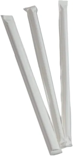 Vista 2 de Concession Essentials Paquete de 1000 pajitas de plástico envueltas – Pajitas de 10.25 pulgadas Jumbo para beber, pajitas desechables para servicio
