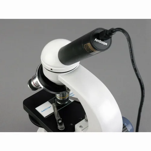 Vista 3 de AmScope Cámara Digital de Microscopio USB de 5.0 MP para Video Fijo y en Vivo con Capturador de Imágenes + Kit de Calibración