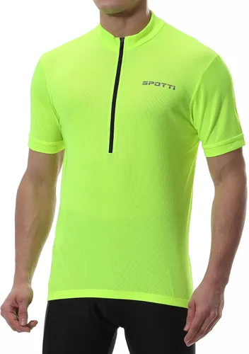 Vista 17 de Spotti Playera de manga corta para ciclismo de hombre con 3 bolsillos traseros, transpirable, secado rápido