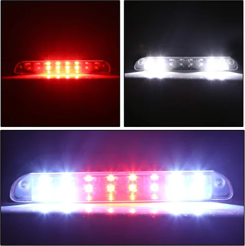 Vista 2 de ECOTRIC Tercera lámpara de carga de luz de freno compatible con Ford F250 F350 F450 F550/1993-2011 Ranger 3ª luz trasera transparente de montaje