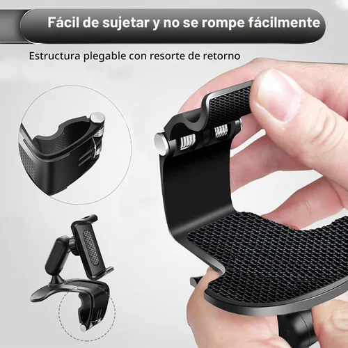 Vista 4 de Downhill 1 PC Soporte para smartphone para salpicadero de coche, soporte para smartphone con rotación de 360 grados, soporte multifuncional