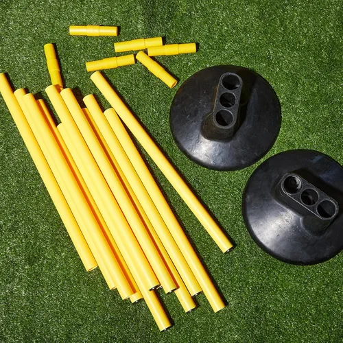 Vista 7 de Wenqik Juego de 12 bastones de agilidad de fútbol con 6 bastones de entrenamiento, bases de fútbol, poste de velocidad desmontable, altamente