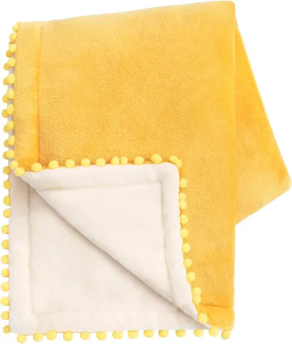 Vista 11 de MONDAY MOOSE Manta de forro polar acogedora con flecos de pompones, manta de franela súper suave, diseños de doble cara, para sofá, cama, decoración