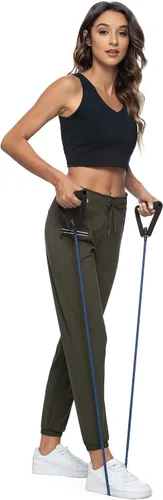Vista 3 de Haowind - Pantalones deportivos para mujer con bolsillos y cintura elástica, cómodos pantalones de deportivos de descanso para deportes, gimnasio