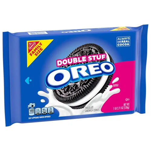 Vista 15 de Galletas de doble relleno OREO Chocolate, Tamaño Familiar, Paquetes de 3