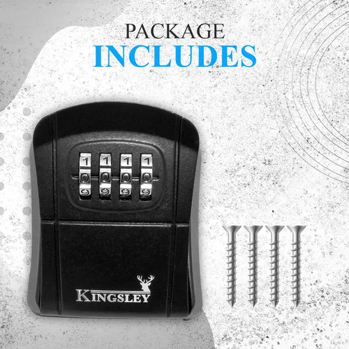 Vista 7 de Kingsley QCH-807 Caja de almacenamiento de llaves, montada en la pared Resettable Code, Water Resistant, Realtor Key Lock Box, For AirBnB, Spare