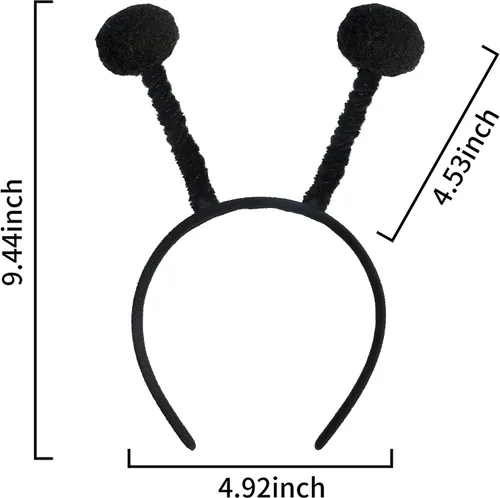 Vista 6 de Flying Childhood Diadema de antena de abeja para niños, adultos, niñas, niños, diadema de insectos mariquita, como accesorio de disfraz de Halloween