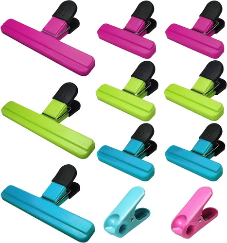 Vista 9 de Paquete de 11 clips para bolsas de alimentos para paquetes de alimentos, bolsas de almacenamiento de papas fritas, resistentes para aperitivos, 6