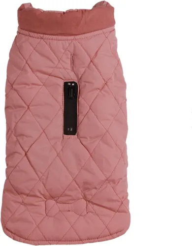 Vista 9 de Vecomfy - Abrigo reversible para perros pequeños, impermeable, cálido, de algodón, para invierno, color rojo Reversible dog jacket with dual leash
