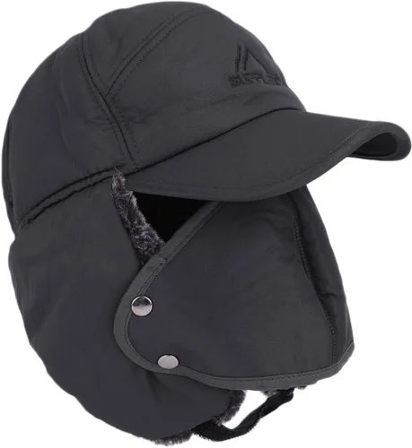 Vista 4 de Gorro de piel sintética con visera resistente al viento para esquí, pasamontañas, para hombre y mujer