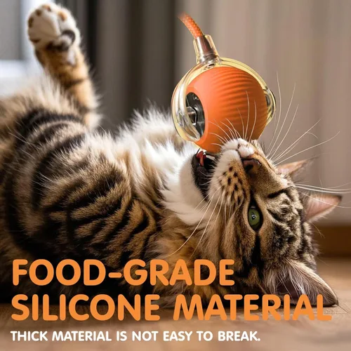 Vista 5 de Rocfish Juguetes interactivos para gatos de interior, bola de persecución automática inteligente para gatos (Naranja-N) Smart Automatic Cat Chase