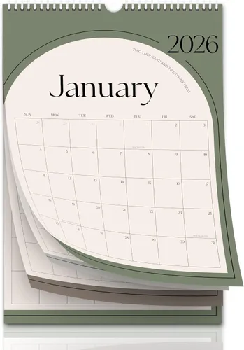 Vista 7 de Calendario de pared estético 2026, calendario mensual de 12 meses con 12 colores desde enero de 2026 hasta diciembre de 2026, 14 x 11 pulgadas