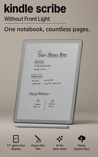 Vista 13 de Amazon Kindle Scribe de 32 GB (último modelo) — Pantalla tipo papel de 11″ con luz frontal — Más delgado, ligero y rápido — Escribe en el cuaderno