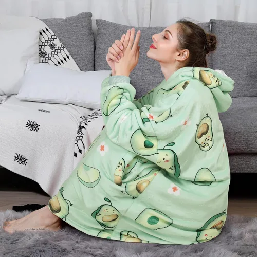 Vista 7 de AmyHomie Manta con capucha para adultos y adolescentes, manta con capucha Sherpa de gran tamaño, cálida y acogedora como regalo de cumpleaños