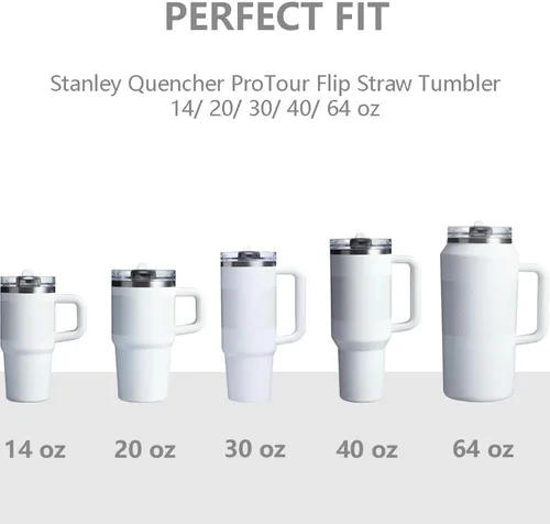 Vista 3 de Dreamfocus Stanley Quencher ProTour - Vaso de repuesto de acero inoxidable para popote de 14 onzas