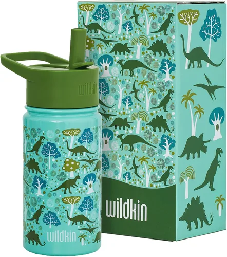 Vista 23 de Wildkin Kids - Botella de agua de acero inoxidable de 14 onzas para niños – Sin BPA, a prueba de fugas, aislada, fácil de limpiar - Ballerina