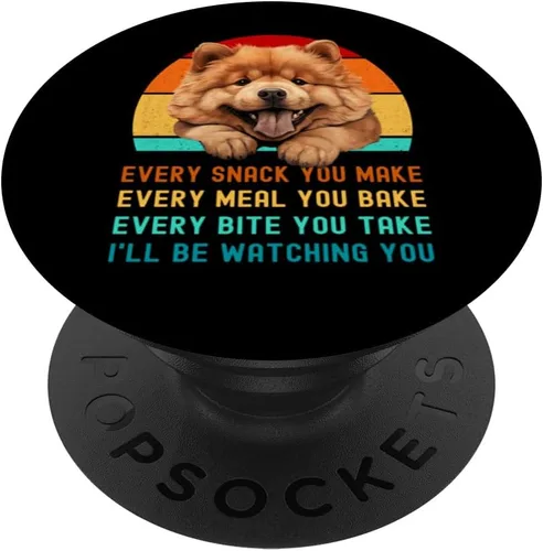 Vista 6 de Funny Chow Chow Puppy Dog Dad Mom Mama Christmas Presents PopSockets MagSafe PopGrip for iPhone