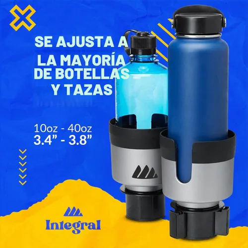 Vista 3 de Integral Silver Hydro Expander - Organizador expansor de vasos para automóvil con base ajustable, pestañas de goma para la mayoría de botellas de 32