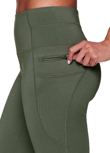 Vista 6 de RBX Leggings con forro polar para mujer, pantalones de yoga con bolsillos, pantalones de gimnasio para clima frío, leggings de longitud completa
