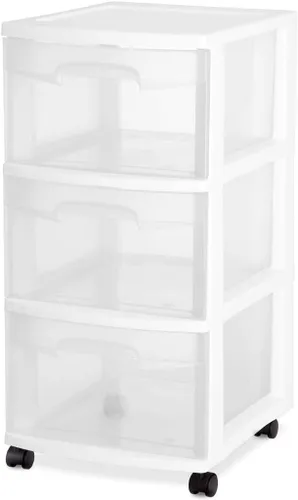 Vista 2 de STERILITE 28308002 Carrito de 3 cajones, sin tamaño, blanco
