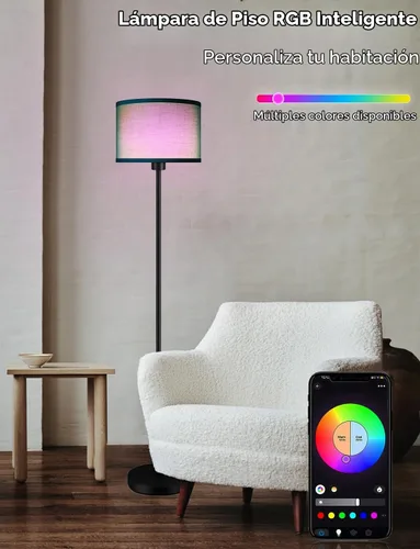 Vista 2 de YHW Lámparas de pie para sala de estar compatibles con Alexa Google, lámpara de pie lámparas altas para sala de estar, dormitorio, oficina, aula