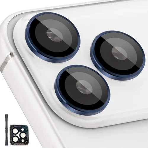 Vista 13 de Protector de Lente de Cámara para iPhone 17 Pro/17 Pro Max, Protector de Cámara de Vidrio Templado Individual con Bandeja de Instalación Compatible