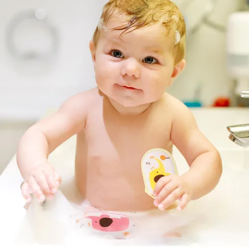 Vista 6 de FOMIYES Esponja de baño para bebé, esponja de baño, esponja de baño, esponja de lufa, esponjas de baño para ducha, toalla de baño, cepillo de espuma
