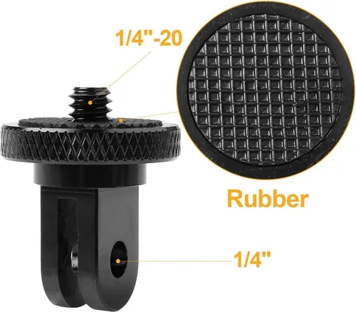 Vista 5 de Adaptador de montaje de trípode compatible con Gopro, conversión de montaje de cámara ChromLives de 1/4" -20, adaptadores de aluminio 1+1 sistema