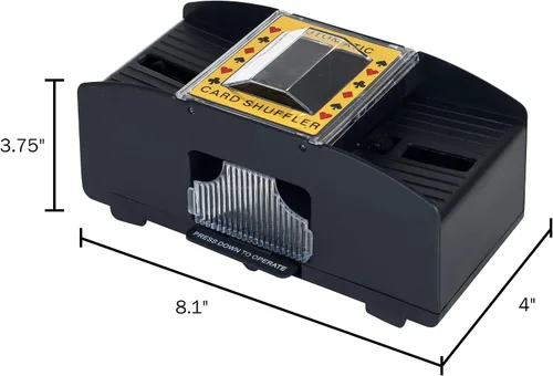 Vista 2 de Barajador automático de cartas - Dispensador de cartas de 2 barajas con batería - Noche de juegos y accesorios de casino por Trademark Poker