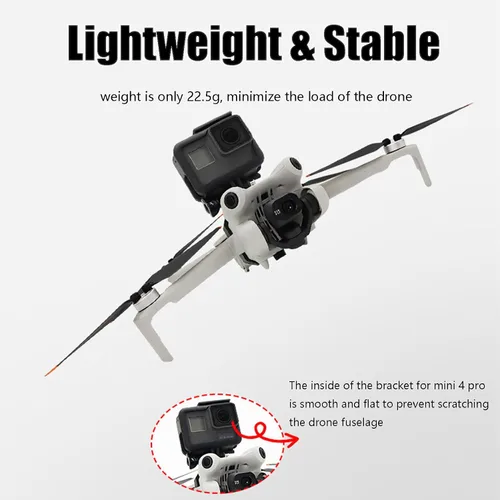 Vista 3 de Mini 4 Pro Drone Soporte de extensión para cámara de transporte superior con adaptador de montaje de trípode de tornillo de 1/4 compatible con DJI