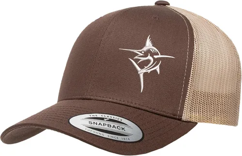 Vista 8 de Embroidered Swordfish Trucker Hat for Men & Women – Adjustable Mesh Back Snapback Baseball Cap for Fishing Negro-swwt