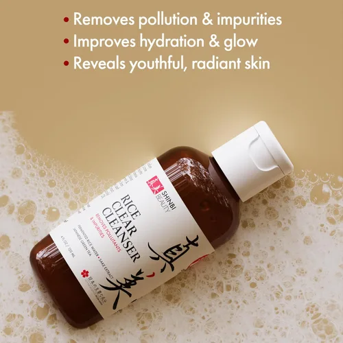 Vista 4 de Shinbi Beauty Productos para el cuidado de la piel de lavado facial japonés, limpiador de té verde con agua de arroz japonés, 99% de belleza