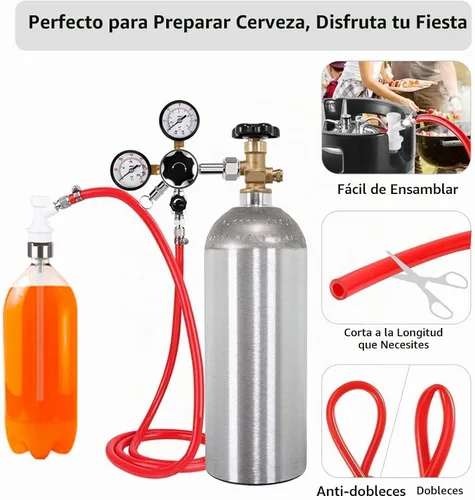 Vista 6 de Kit de líneas de gas de CO2 de cerveza Kegerator de 5 pies, ID 3/16 "Keg