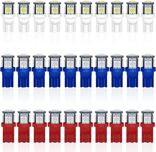Vista 7 de Alopee Paquete de 10 bombillas LED 4114 de polaridad no polar, luz diurna blanca, T25, 4114, DC 12V, para bombilla de luz de freno trasero de señal