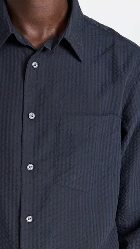 Vista 6 de Club Monaco Camisa de rayas Seersucker para hombre