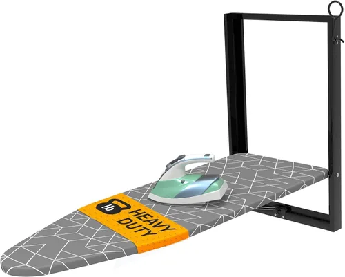 Vista 8 de Xabitat Tabla de planchar para montar en la pared con soporte para plancha, 36.2" X 12.2" tabla de planchar plegable de montaje compacto