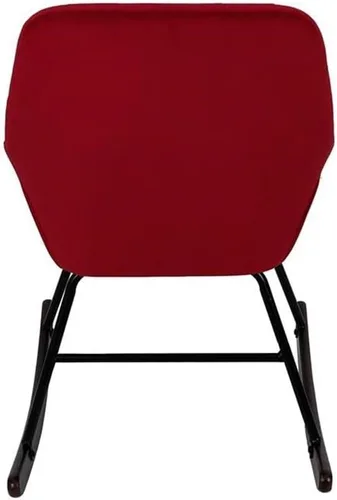 Vista 7 de LuxenHome - Sillas modernas de terciopelo con acento, mecedora tapizada roja, sillas de comedor, sofá individual, silla con brazo para sala