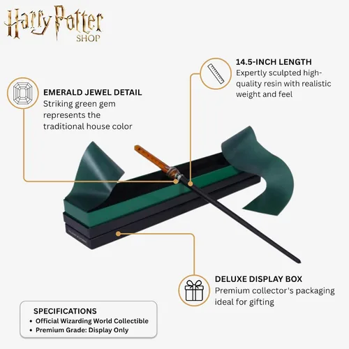 Vista 2 de Harry Potter El medallón de la varita Slytherin, coleccionable de 14.5