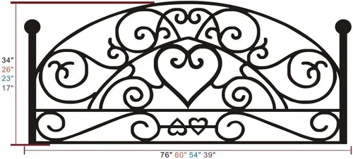 Vista 2 de Arte de pared con patrón de corazón de amor de cabecero - Pegatinas de Negro