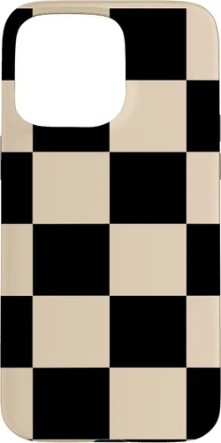 Vista 31 de Black and Beige Classic Checkered Big Checkerboard Pattern Case for iPhone 16