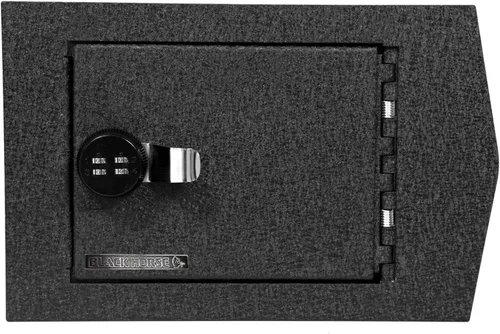Vista 4 de Black Horse - Caja fuerte para consola central, organizador de caja de pistola negra, con cerradura reiniciable de combinación de 4 dígitos
