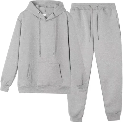 Vista 11 de CHAIRAY Conjunto deportivo unisex de 2 piezas con capucha para mujer 01Albaricoque