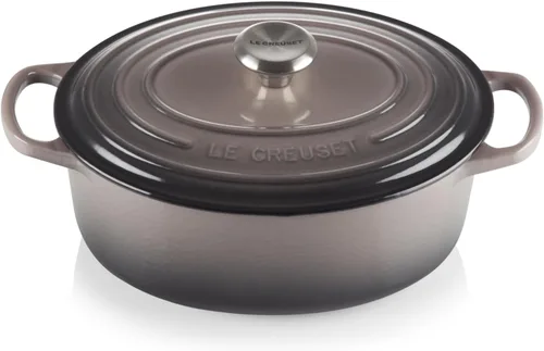 Vista 45 de Le Creuset - Olla holandés redonda con tapa de cocina, hecha de hierro fundido esmaltado, 6.75 cuartos de galón, color alcachofa, colección signature