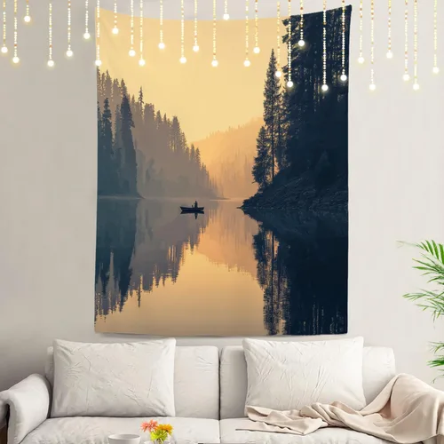 Vista 14 de Shrahala Brown Golden Tapestry, Lion Wall Hanging Hd Print Polyester Backdrop For Dorm Room Bedroom 30 X 40 In