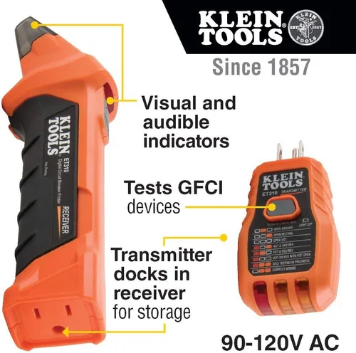Vista 6 de Klein Tools Paquete de probador eléctrico con medidor de abrazadera, buscador de interruptores y más