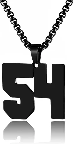 Vista 29 de Collar de Número Dorado para Hombre, Cadena de Acero Inoxidable con Colgante de Número para Atletas, Joyería Deportiva Personalizada para Niños