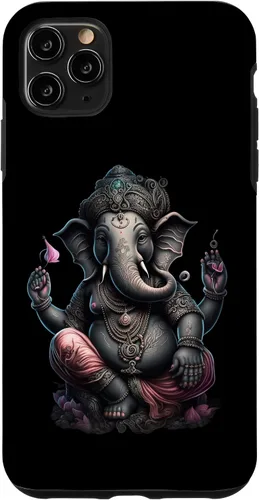 Vista 13 de iPhone 16 Dios hindú Ganesha Lotus Pose Yoga y Meditación Caso
