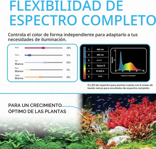 Vista 2 de Fluval Plant 3.0 LED para acuario con plantas, iluminación de 22 vatios, 38-61 centímetros