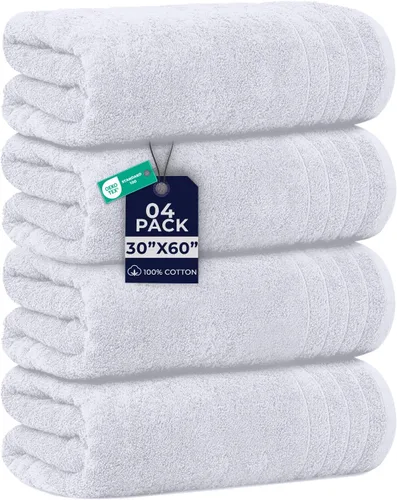 Vista 20 de DAN RIVER Paquete de 2 sábanas de baño de 35x70 pulgadas, sábanas de baño jumbo acanaladas para adultos, toallas grandes gruesas y absorbentes
